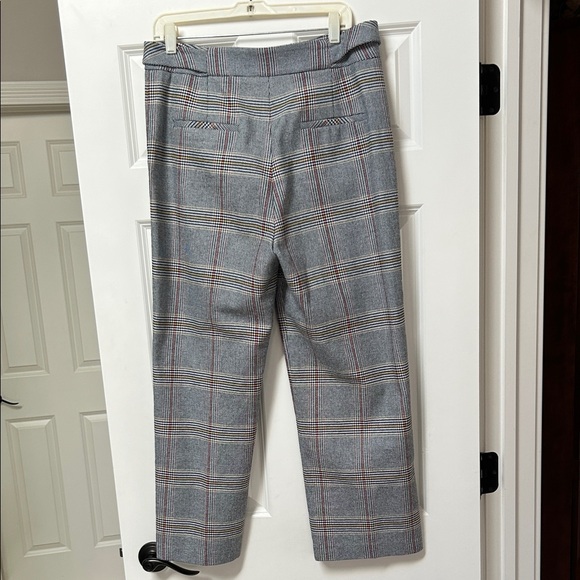 Veronica Beard Navy Plaid Pants with Subtle Red Stripes - Picture 5 of 9